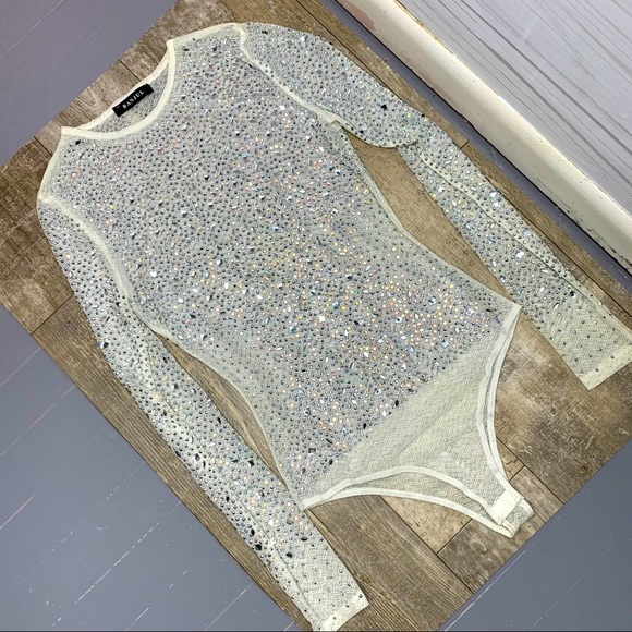 Banjul Tops - Rhinestone Bodysuit